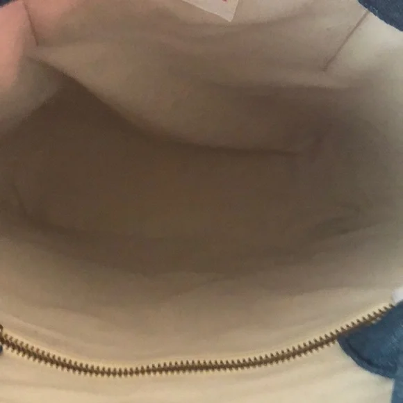 Elegant Blue and Tan Woven Tote Bag - Picture 10 of 12